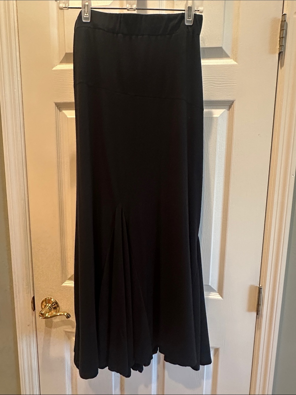 Black Maxi Skirt with Flared Hem - Sleek Everyday Style